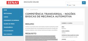 Curso de Mecânica Básica Gratuito oferecido pelo SENAI Portal do